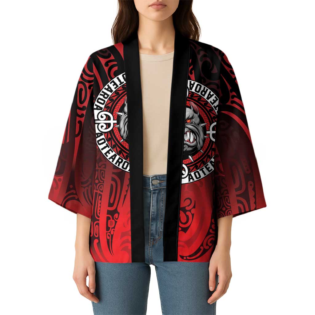 Aotearoa Bulldog Kimono New Zealand Kowhaiwhai Tribal - Polynesian Pride