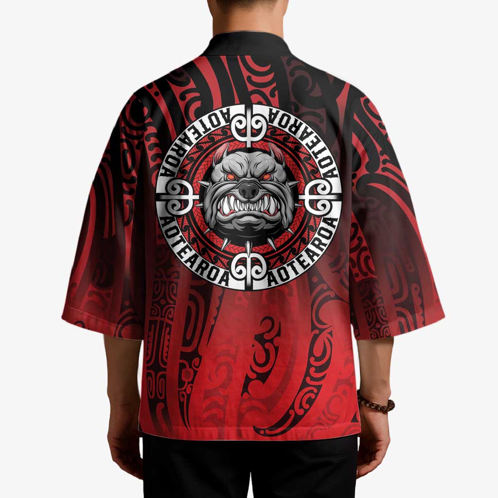 Aotearoa Bulldog Kimono New Zealand Kowhaiwhai Tribal - Polynesian Pride
