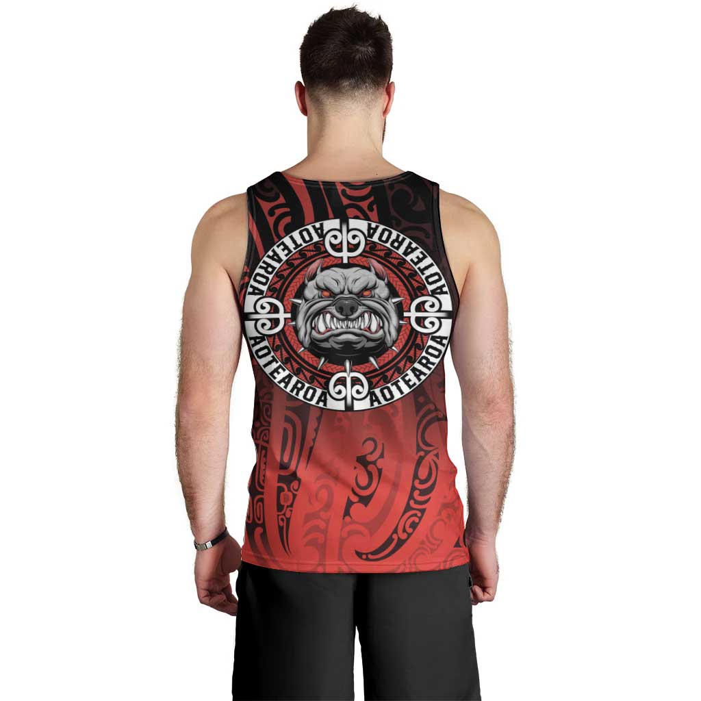 Aotearoa Bulldog Men Tank Top New Zealand Kowhaiwhai Tribal