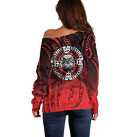 Aotearoa Bulldog Off Shoulder Sweater New Zealand Kowhaiwhai Tribal