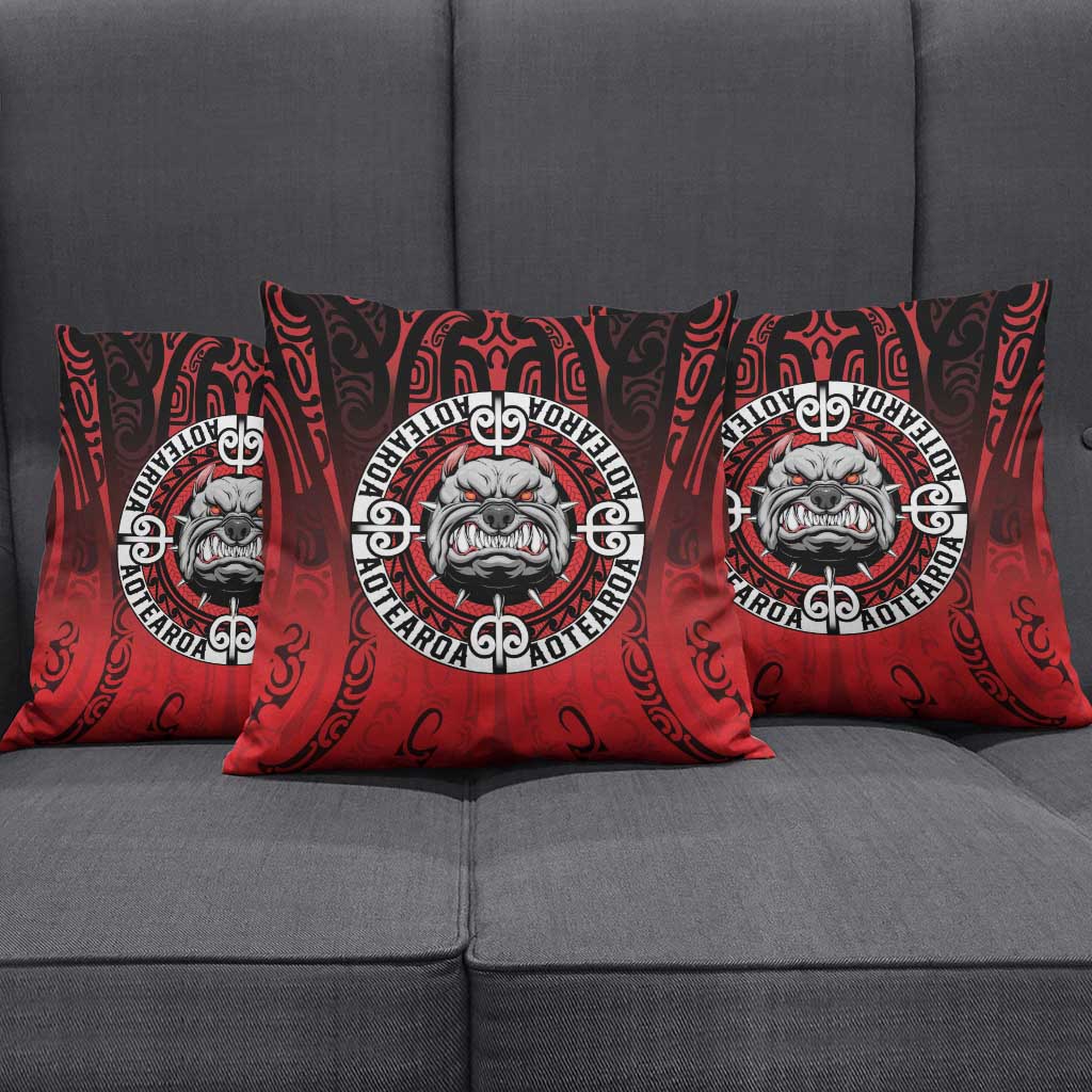 Aotearoa Bulldog Pillow Cover New Zealand Kowhaiwhai Tribal - Polynesian Pride