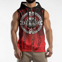 Aotearoa Bulldog Sleeveless Zip Hoodie New Zealand Kowhaiwhai Tribal - Polynesian Pride