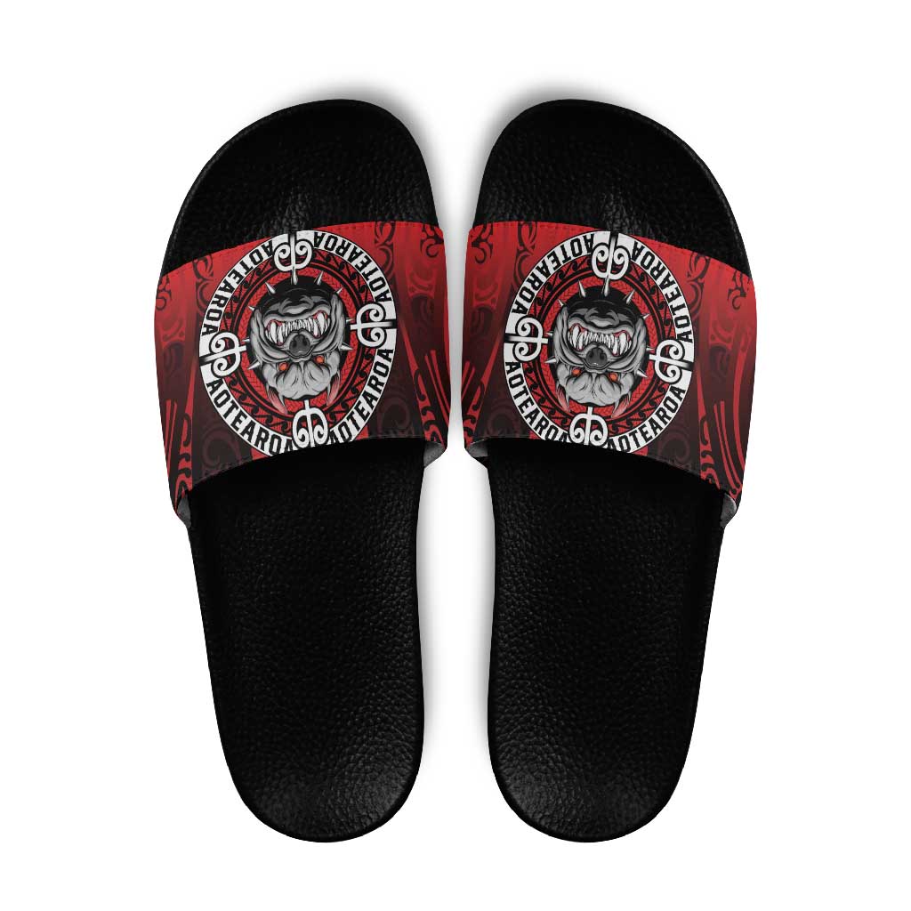Aotearoa Bulldog Slide Sandals New Zealand Kowhaiwhai Tribal - Polynesian Pride