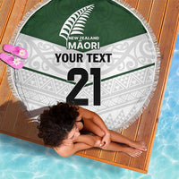 Custom New Zealand Maori Niho Taniwha Beach Blanket
