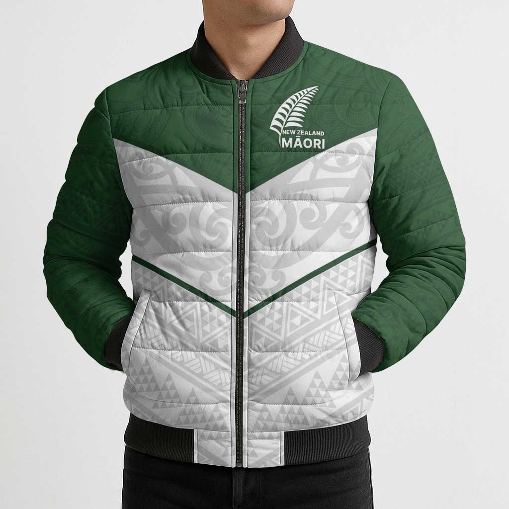 Custom New Zealand Maori Niho Taniwha Bomber Puffer Jacket - Polynesian Pride