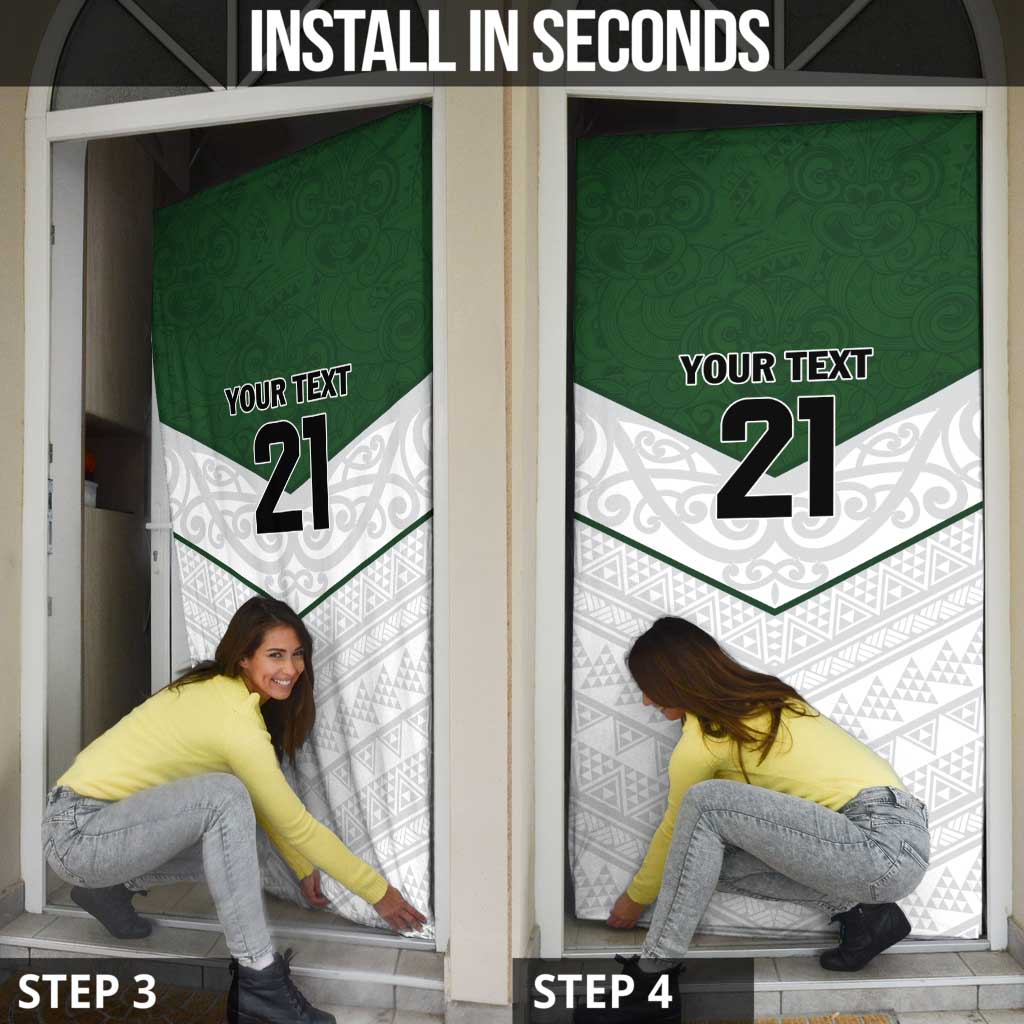 Custom New Zealand Maori Niho Taniwha Door Cover - Polynesian Pride