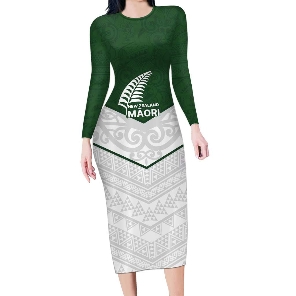 Custom New Zealand Maori Niho Taniwha Family Matching Long Sleeve Bodycon Dress and Hawaiian Shirt