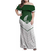 Custom New Zealand Maori Niho Taniwha Family Matching Off Shoulder Maxi Dress and Hawaiian Shirt