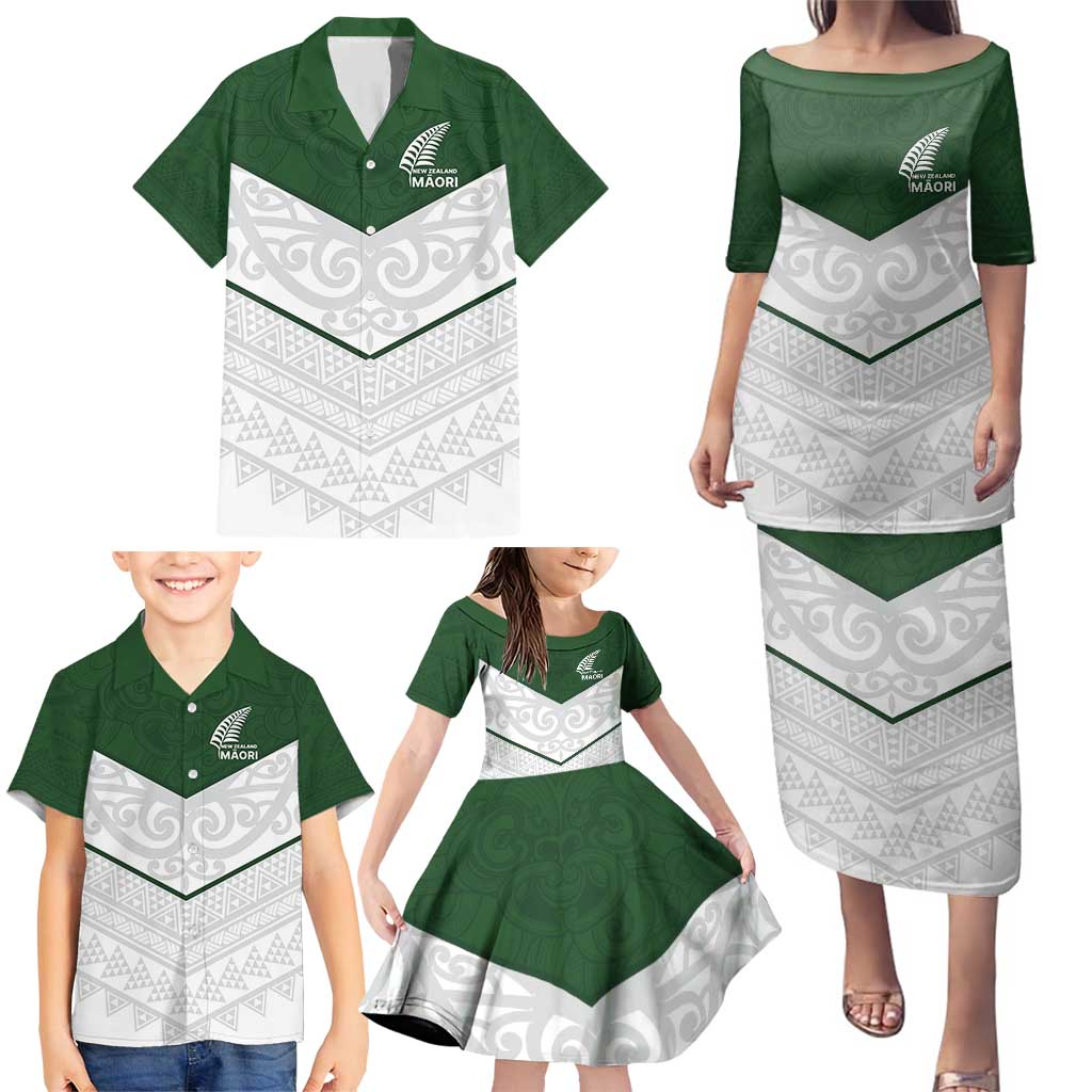 Custom New Zealand Maori Niho Taniwha Family Matching Puletasi and Hawaiian Shirt
