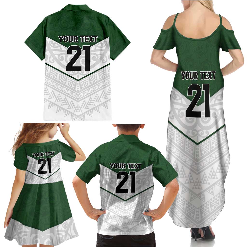 Custom New Zealand Maori Niho Taniwha Family Matching Summer Maxi Dress and Hawaiian Shirt