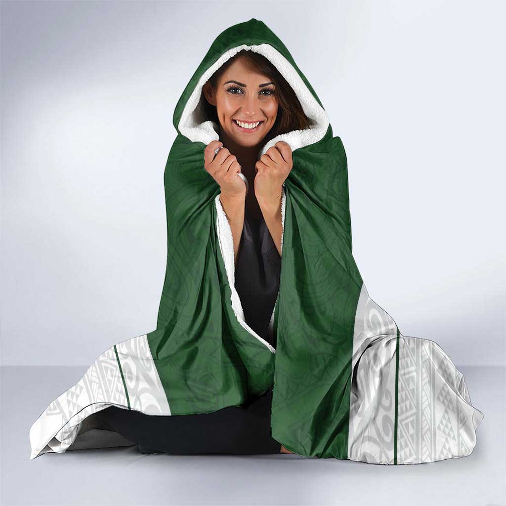 Custom New Zealand Maori Niho Taniwha Hooded Blanket