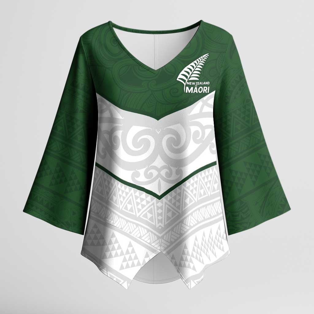 Custom New Zealand Maori Niho Taniwha Kimono Sleeve Blouse - Polynesian Pride