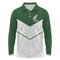 Custom New Zealand Maori Niho Taniwha Long Sleeve Polo Shirt