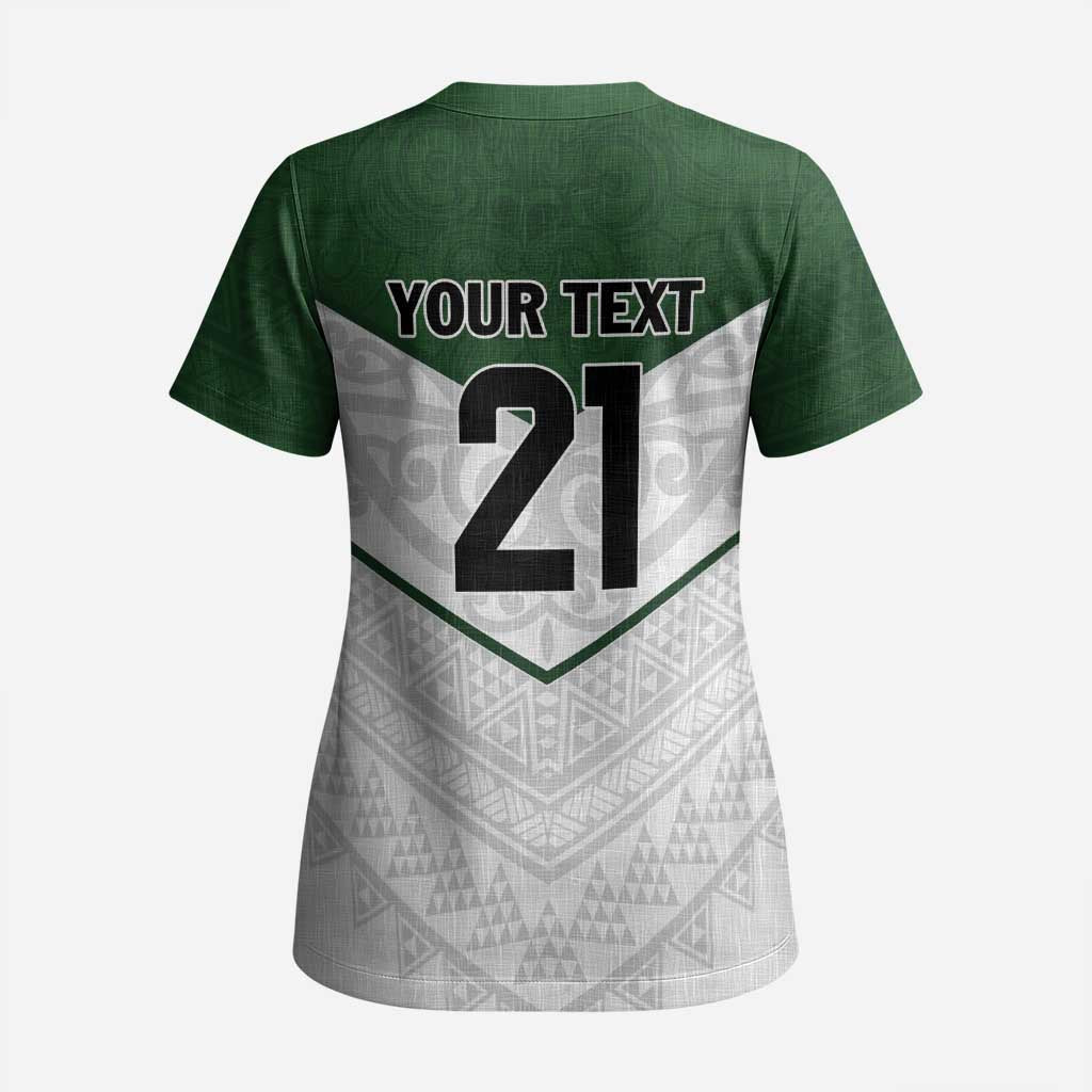 Custom New Zealand Maori Niho Taniwha Scrub Top - Polynesian Pride