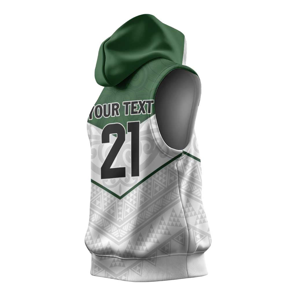 Custom New Zealand Maori Niho Taniwha Sleeveless Hoodie - Polynesian Pride