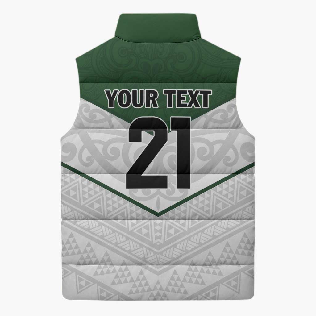 Custom New Zealand Maori Niho Taniwha Sleeveless Puffer Jacket - Polynesian Pride