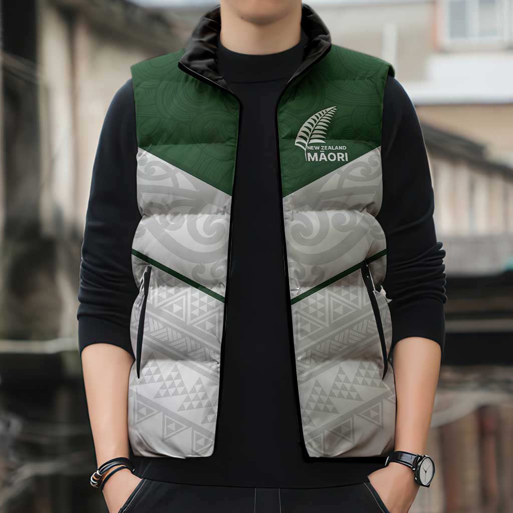 Custom New Zealand Maori Niho Taniwha Sleeveless Puffer Jacket - Polynesian Pride