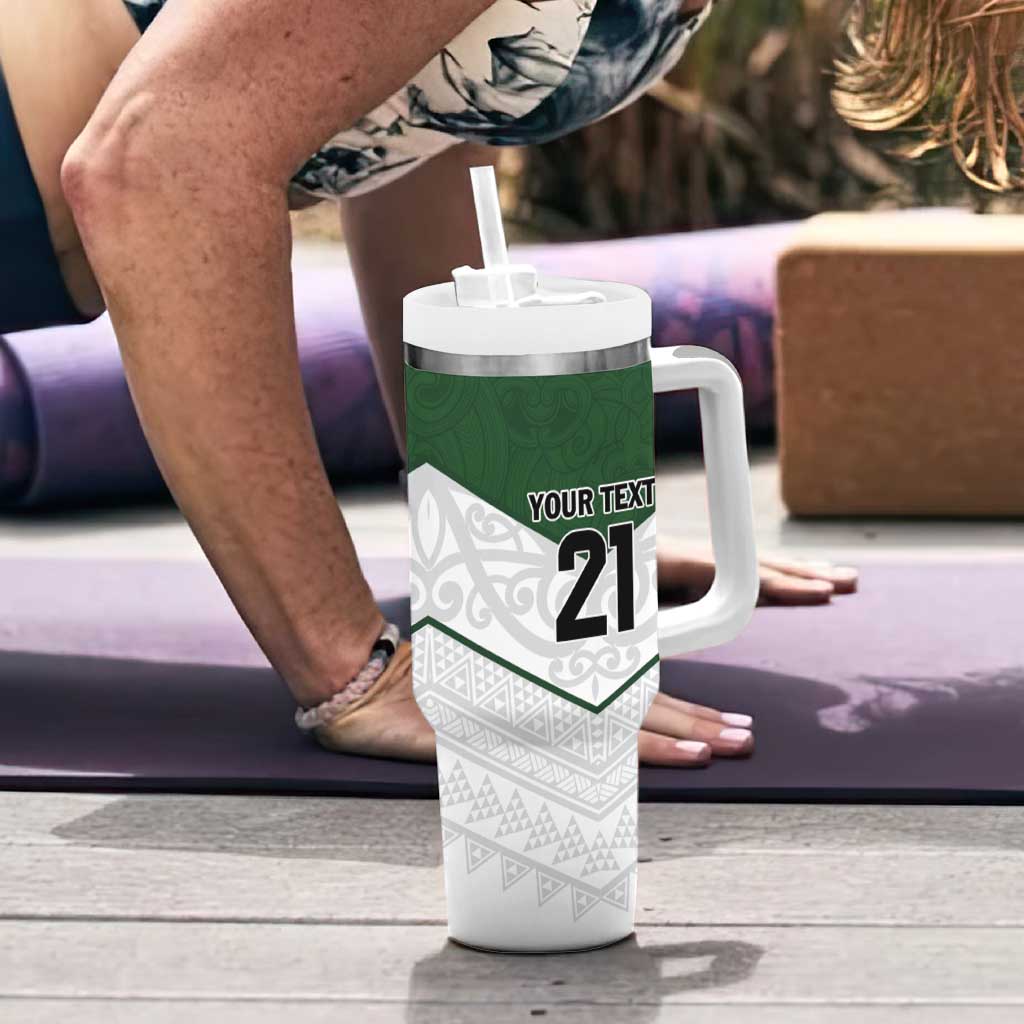 Custom New Zealand Maori Niho Taniwha Tumbler With Handle