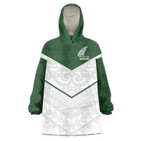 Custom New Zealand Maori Niho Taniwha Wearable Blanket Hoodie