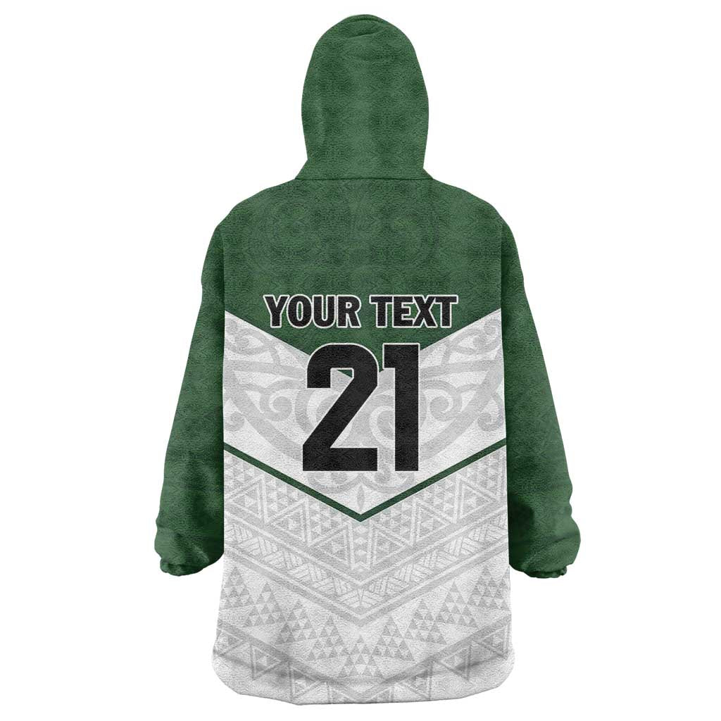 Custom New Zealand Maori Niho Taniwha Wearable Blanket Hoodie