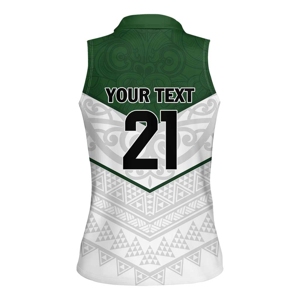Custom New Zealand Maori Niho Taniwha Women Sleeveless Polo Shirt