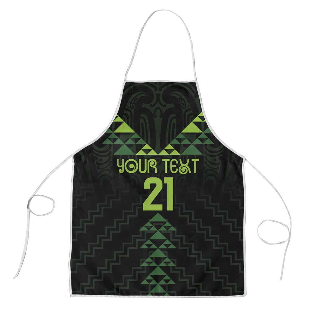 Custom New Zealand Maori Koru Koiri Motif Apron LT9 Green - Polynesian Pride