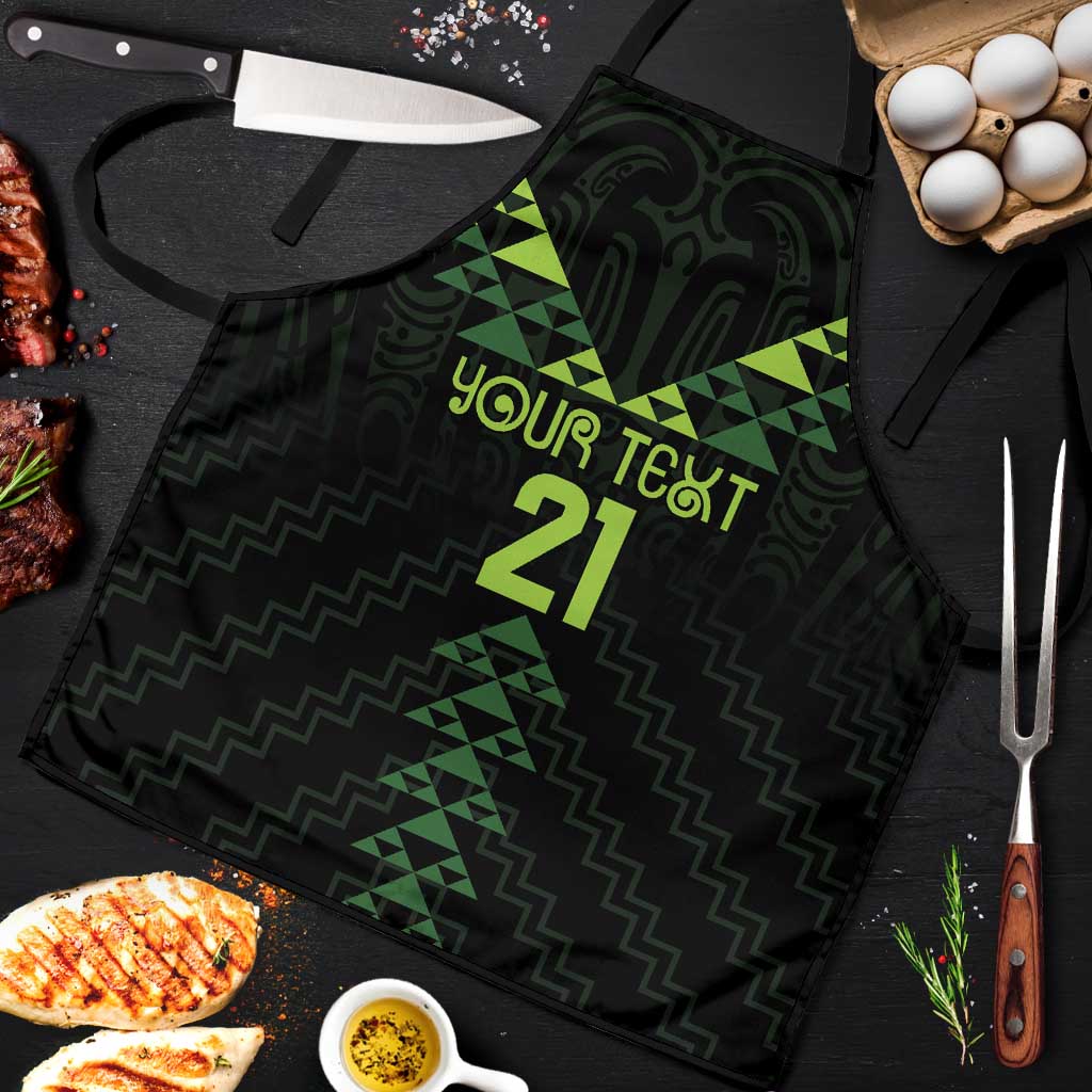 Custom New Zealand Maori Koru Koiri Motif Apron LT9 Green - Polynesian Pride