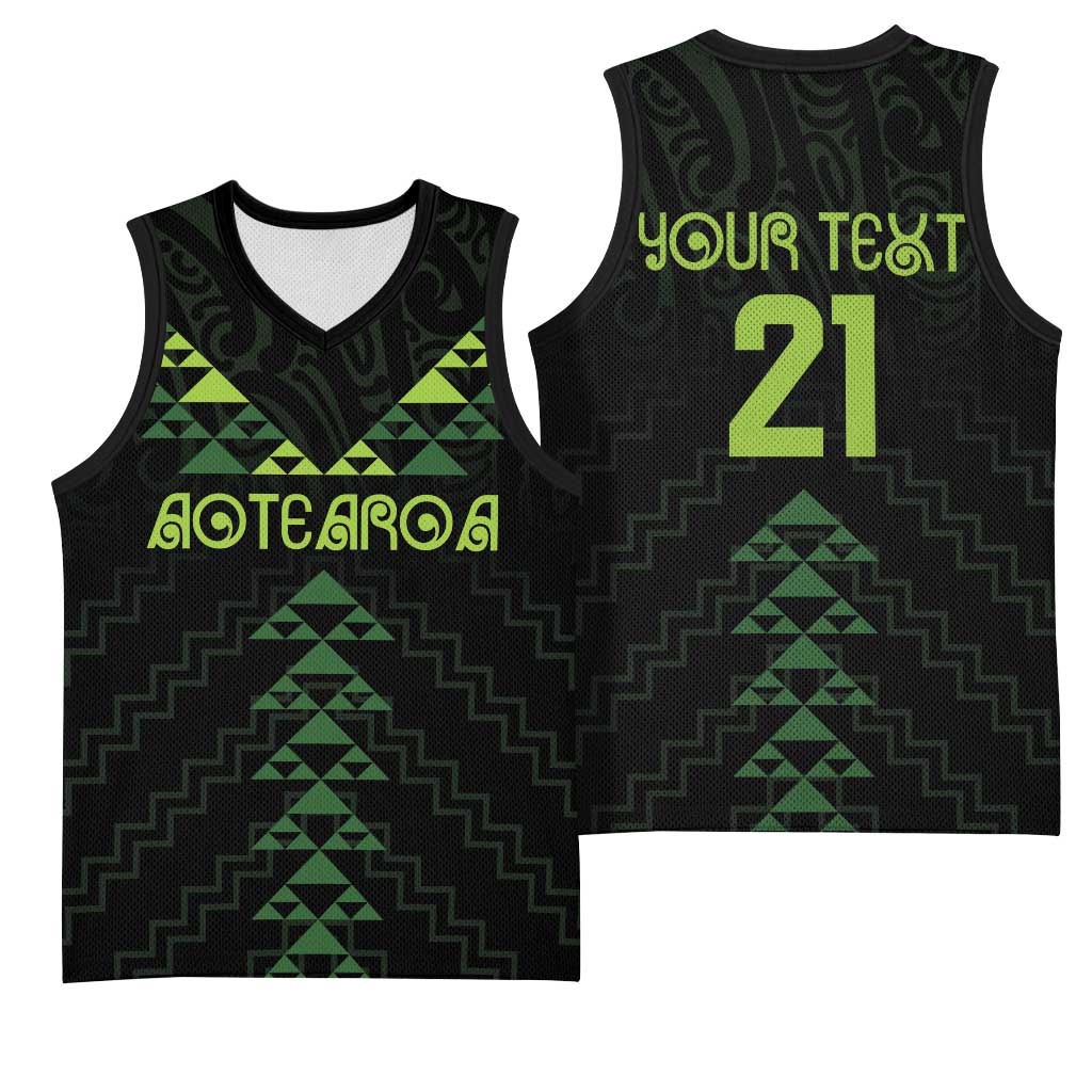 Custom New Zealand Maori Koru Koiri Motif Basketball Jersey - Polynesian Pride