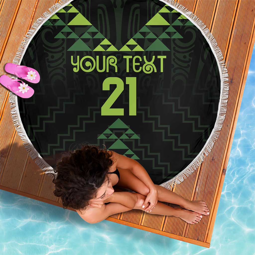 Custom New Zealand Maori Koru Koiri Motif Beach Blanket