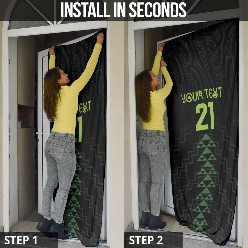 Custom New Zealand Maori Koru Koiri Motif Door Cover - Polynesian Pride