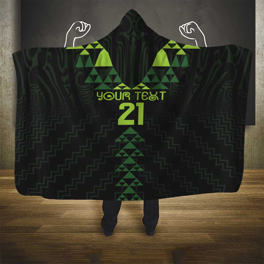 Custom New Zealand Maori Koru Koiri Motif Hooded Blanket