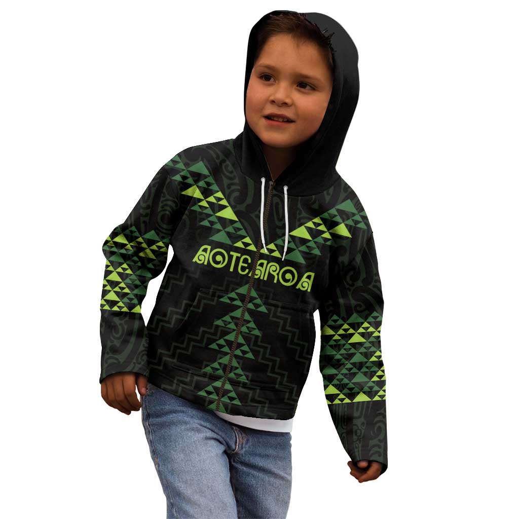 Custom New Zealand Maori Koru Koiri Motif Kid Hoodie