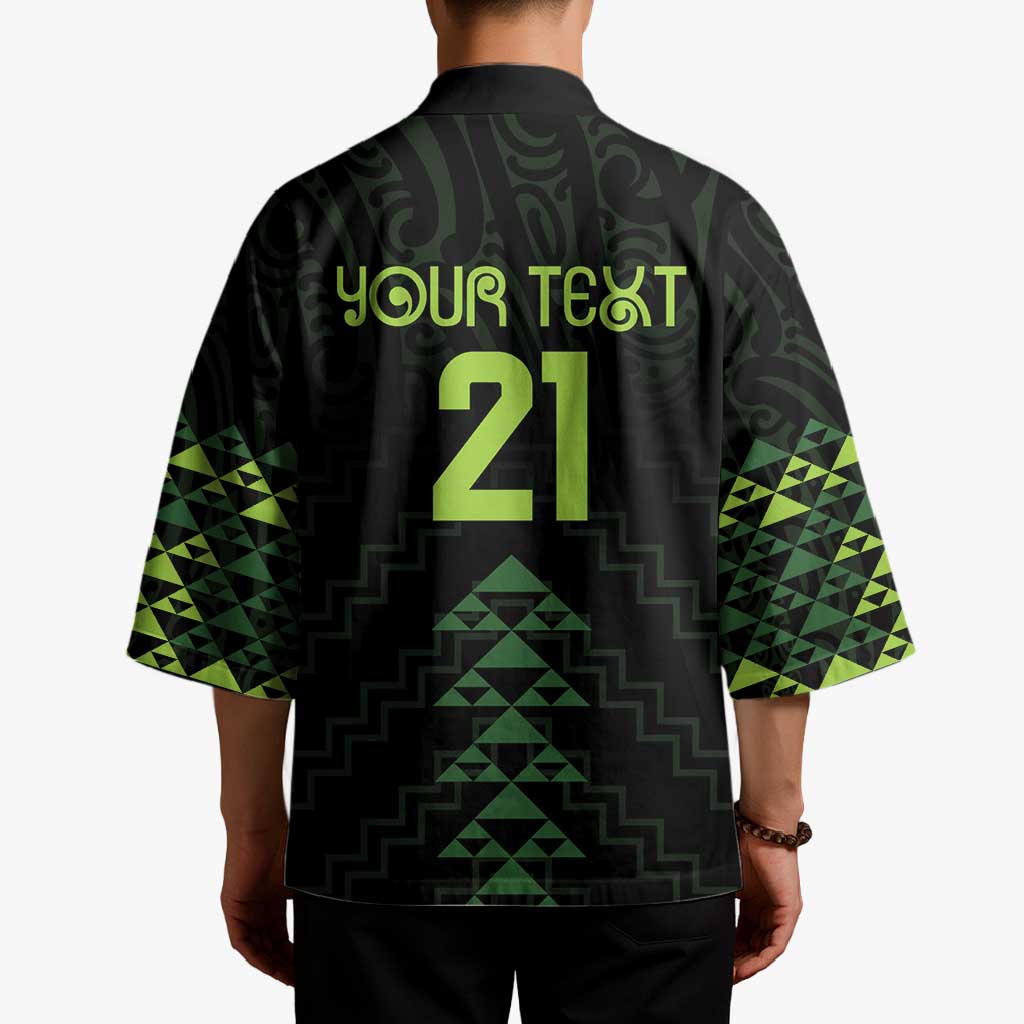 Custom New Zealand Maori Koru Koiri Motif Kimono - Polynesian Pride