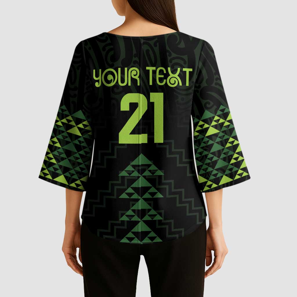 Custom New Zealand Maori Koru Koiri Motif Kimono Sleeve Blouse - Polynesian Pride