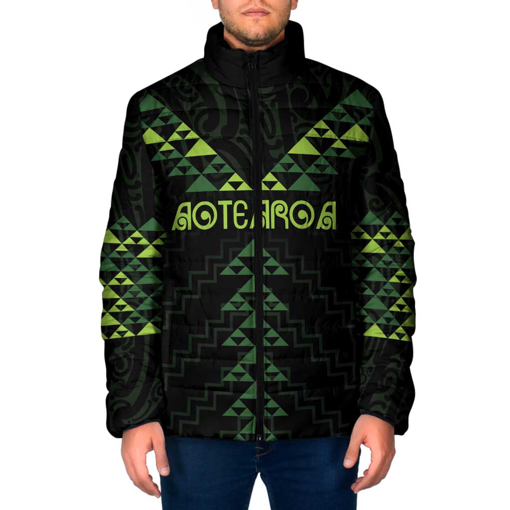 Custom New Zealand Maori Koru Koiri Motif Padded Jacket - Polynesian Pride