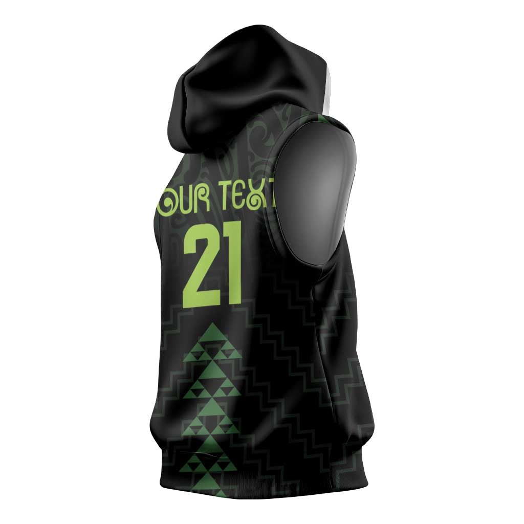 Custom New Zealand Maori Koru Koiri Motif Sleeveless Hoodie - Polynesian Pride