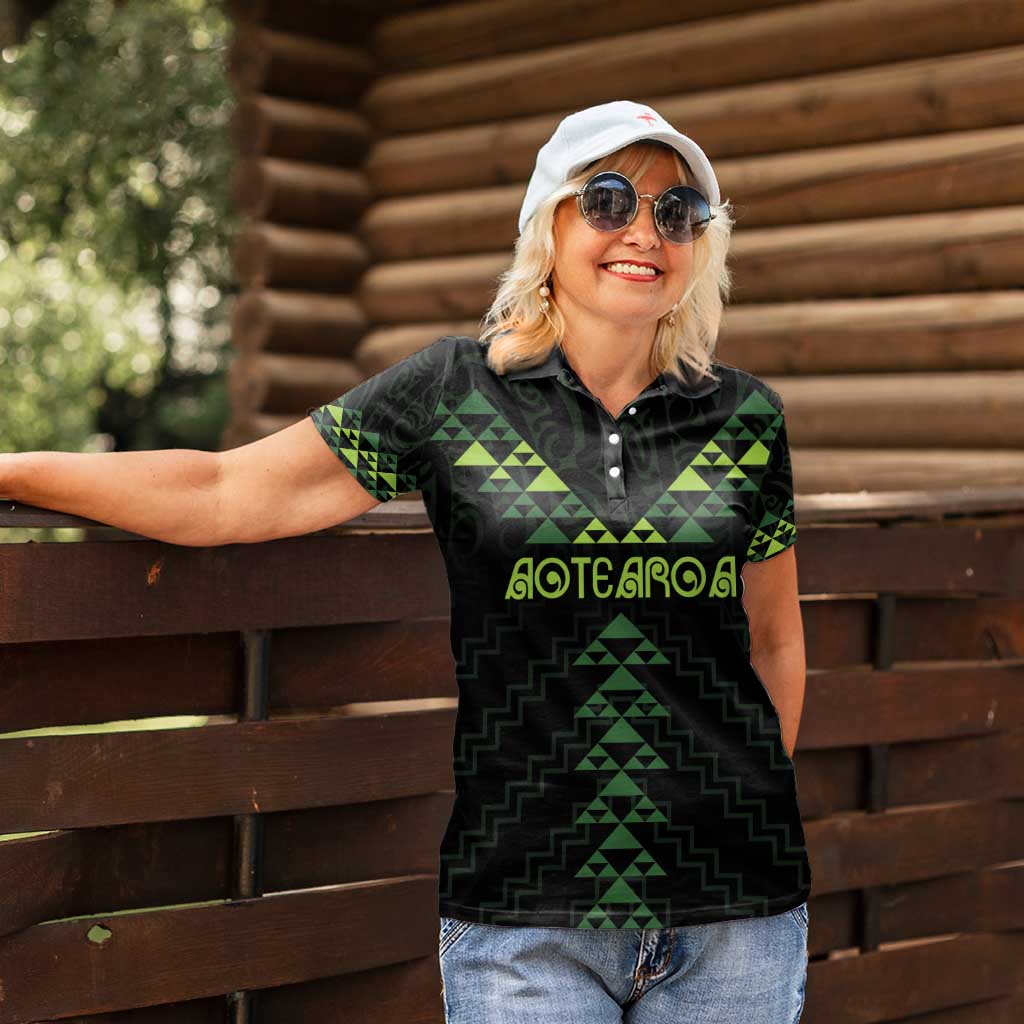 Custom New Zealand Maori Koru Koiri Motif Women Polo Shirt