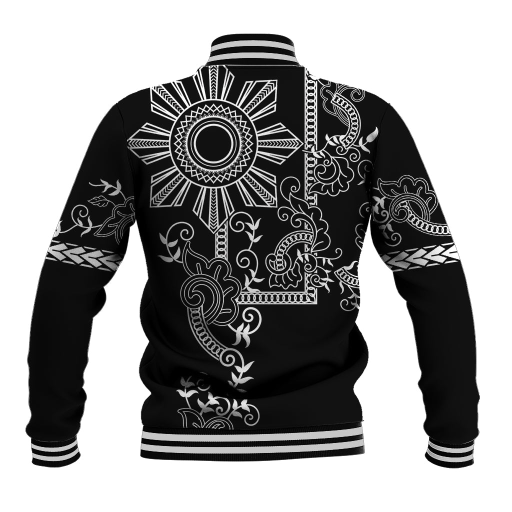 Filipino Sun Tribal Tattoo Baseball Jacket Philippines Inspired Barong Simple Black