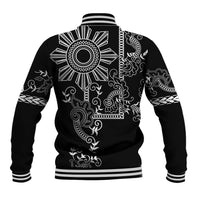 Filipino Sun Tribal Tattoo Baseball Jacket Philippines Inspired Barong Simple Black