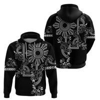 Filipino Sun Tribal Tattoo Zip Hoodie Philippines Inspired Barong Simple Black