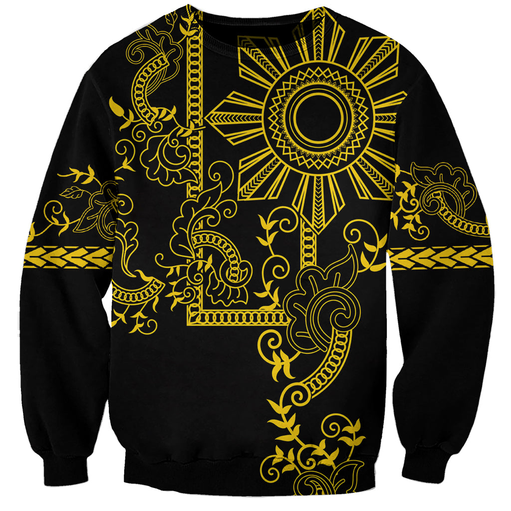 Filipino Sun Tribal Tattoo Sweatshirt Philippines Inspired Barong Simple Gold