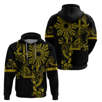 Filipino Sun Tribal Tattoo Zip Hoodie Philippines Inspired Barong Simple Gold