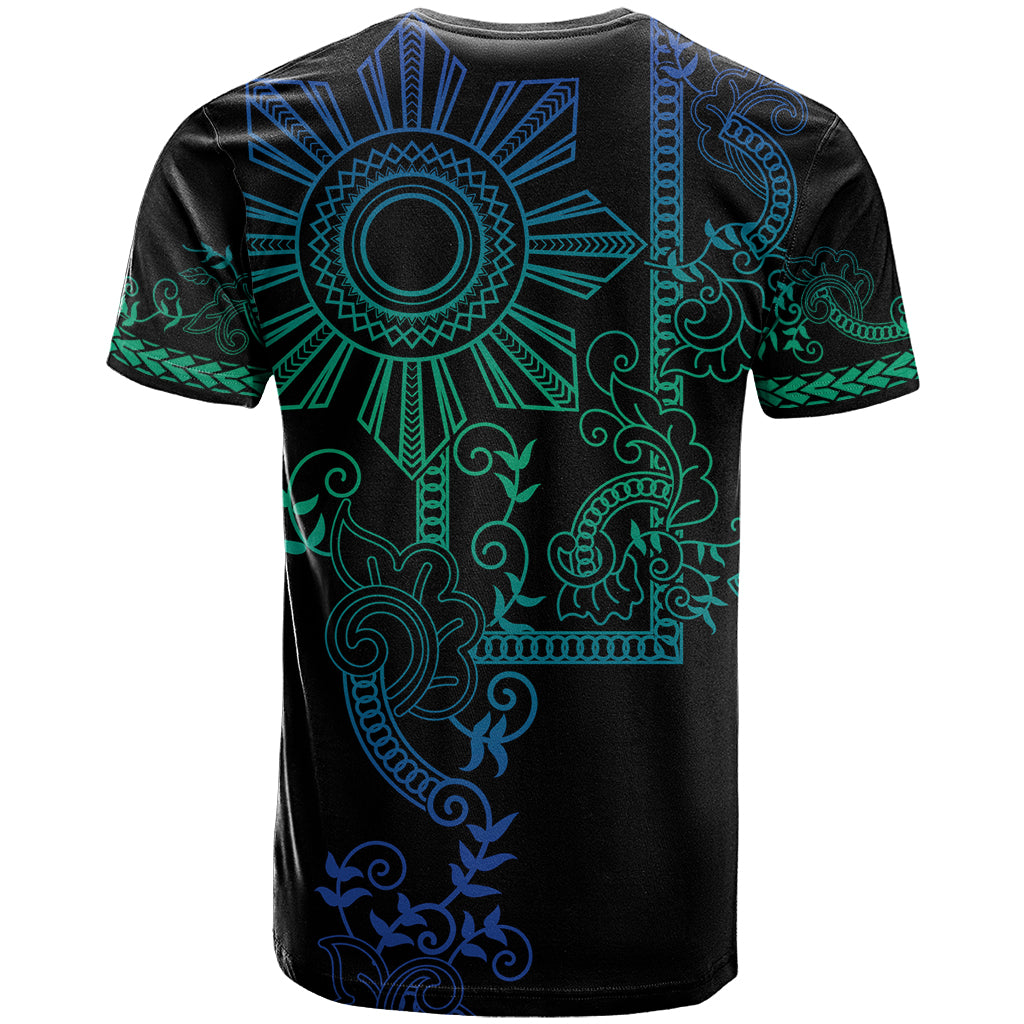 Filipino Sun Tribal Tattoo T Shirt Philippines Inspired Barong Blue Art