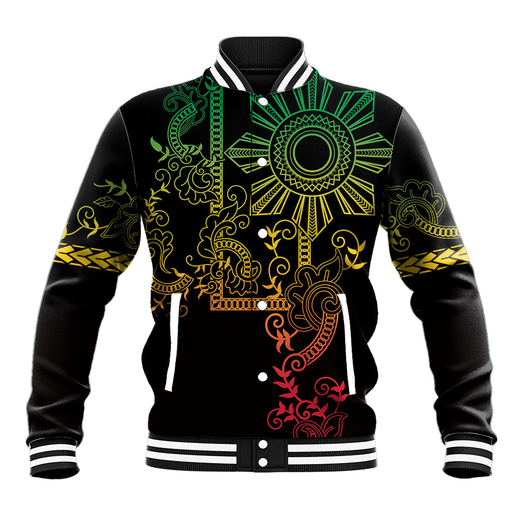 Filipino Sun Tribal Tattoo Baseball Jacket Philippines Inspired Barong Reggae Art
