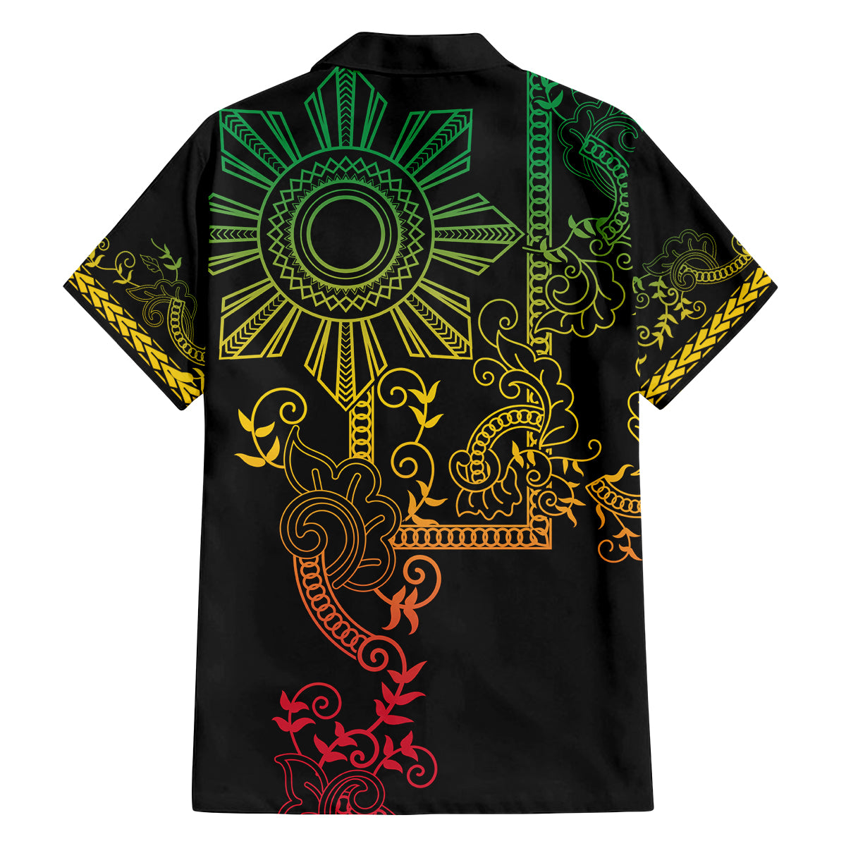 Filipino Sun Tribal Tattoo Family Matching Tank Maxi Dress and Hawaiian Shirt Philippines Inspired Barong Reggae Art