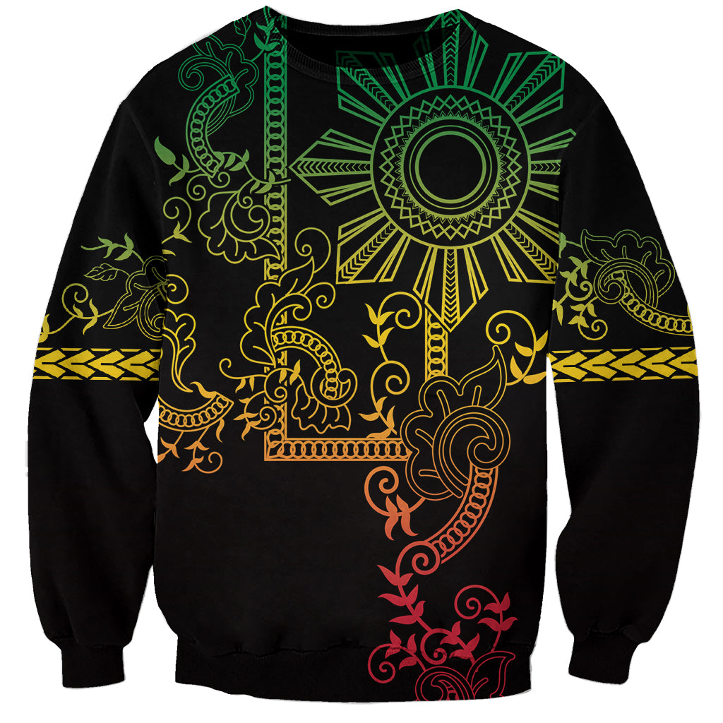Filipino Sun Tribal Tattoo Sweatshirt Philippines Inspired Barong Reggae Art