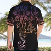 Filipino Sun Tribal Tattoo Hawaiian Shirt Philippines Inspired Barong Pink Art