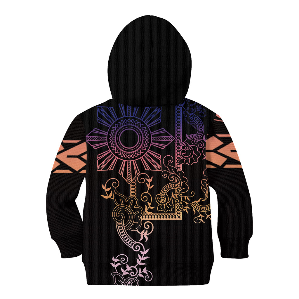 Filipino Sun Tribal Tattoo Kid Hoodie Philippines Inspired Barong Pink Art