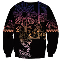 Filipino Sun Tribal Tattoo Sweatshirt Philippines Inspired Barong Pink Art