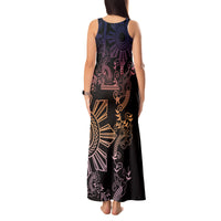 Filipino Sun Tribal Tattoo Tank Maxi Dress Philippines Inspired Barong Pink Art